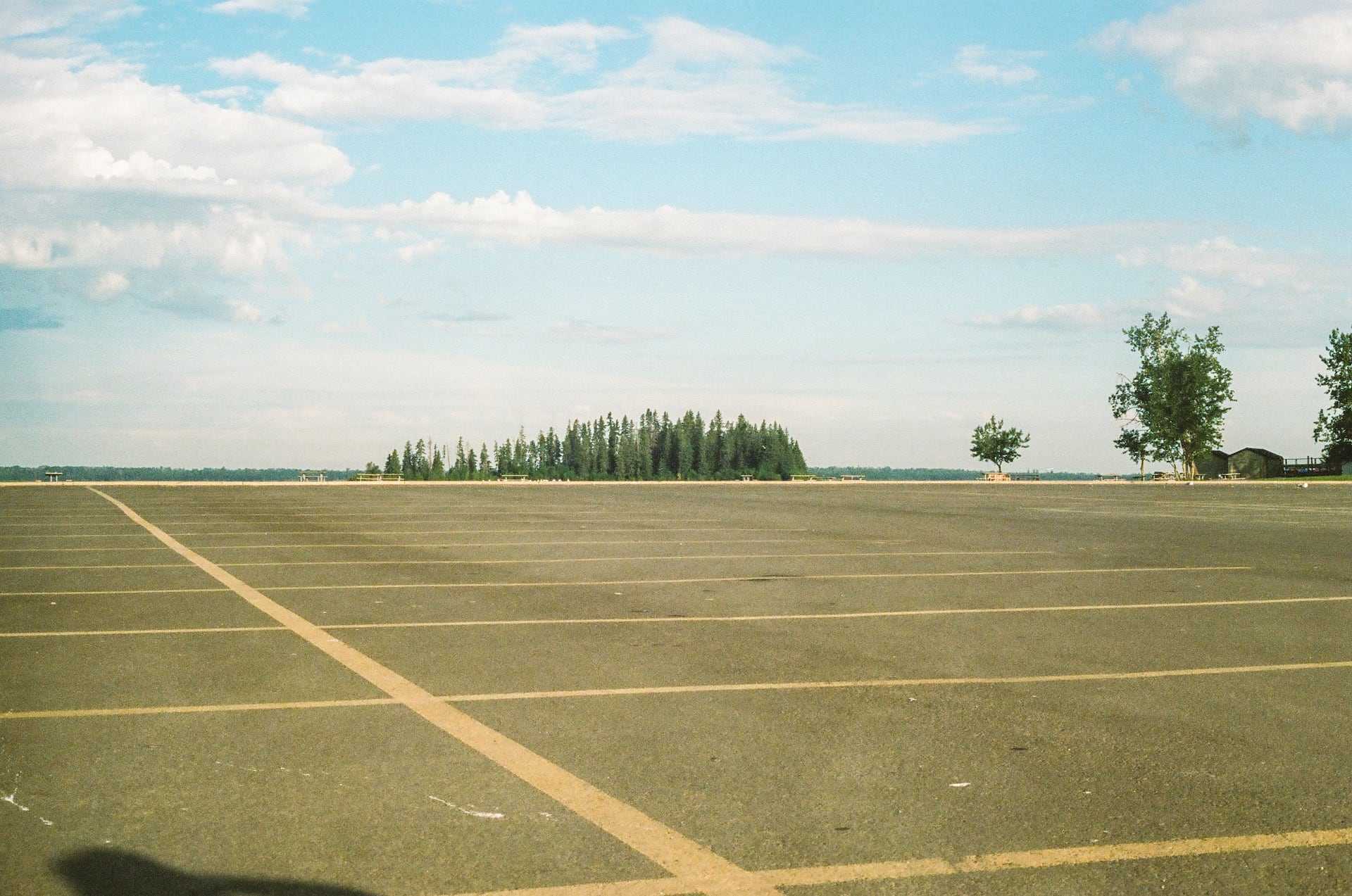 A parking lot at Elk Island Park